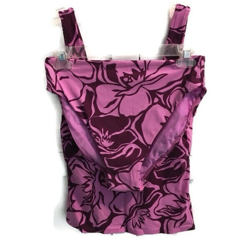 Victoria Secrets Size Medium pinkish purple floral tankini
